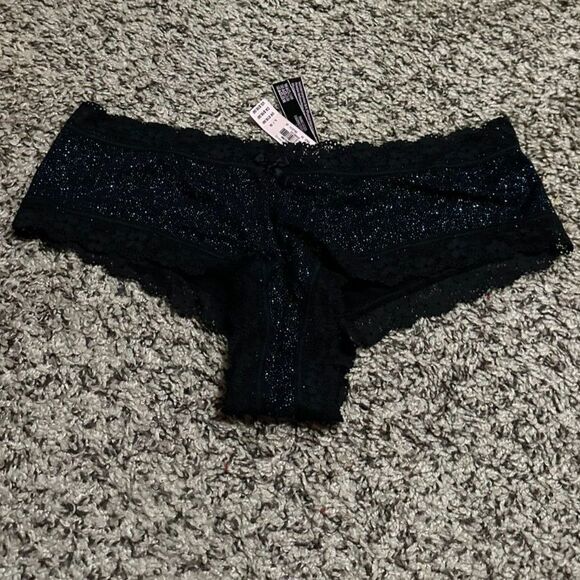 Victoria's Secret Possessions Black Lace Cheeky Panties  - Size L - Picture 1 of 3